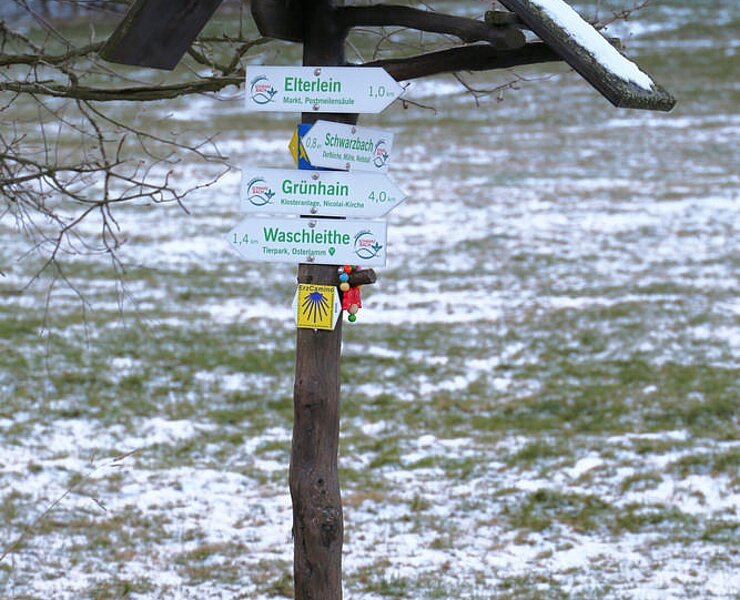 Wegweiser am ErzCamino (Dietmar Peger)