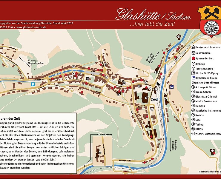 Stadtplan Glashütte - Spuren der Zeit (Bianca Braun, Stadt Glashütte)